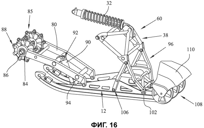 Снегоход и задняя подвеска снегохода (патент 2521894)