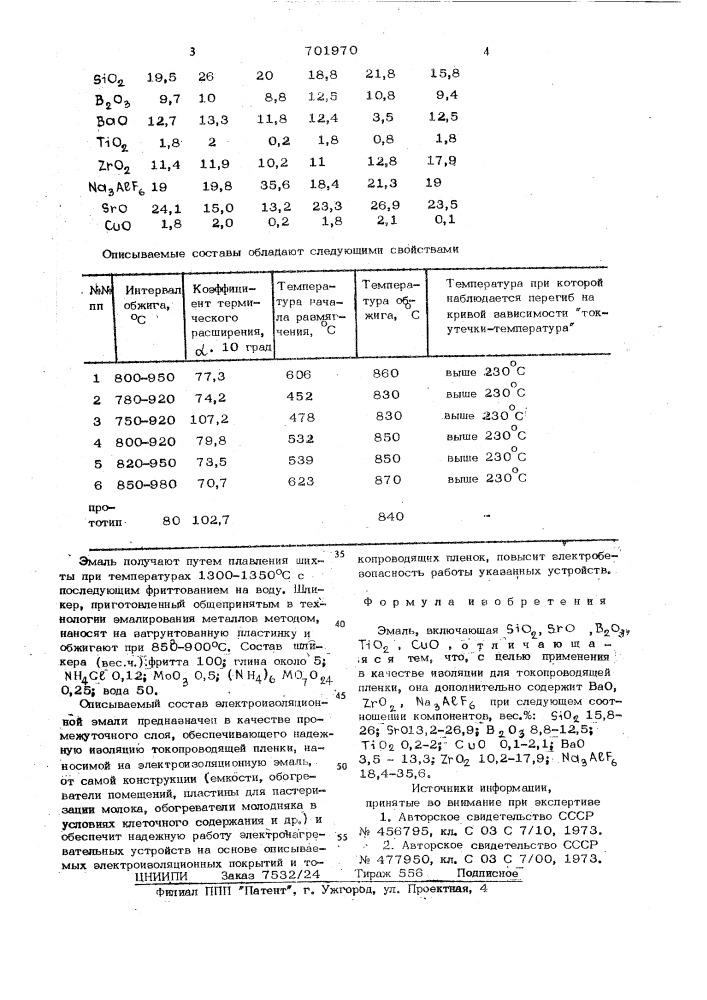 Эмаль (патент 701970)