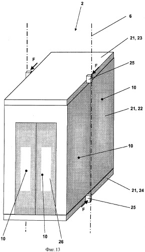 Подъемное устройство с легкими стеклопанелями (патент 2500605)