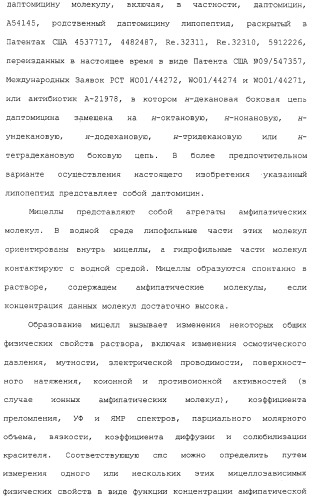 Способ очистки липопептида (варианты), антибиотическая композиция на основе очищенного липопептида (варианты) (патент 2311460)