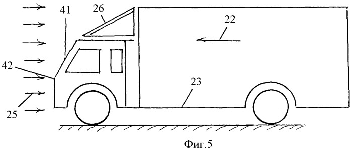 Устройство уменьшения аэродинамического лобового сопротивления при движении автомобиля (патент 2449913)