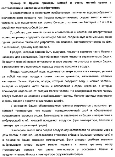 Порошкообразный кисломолочный продукт или йогурт с высоким содержанием молочнокислых микроорганизмов (патент 2452185)