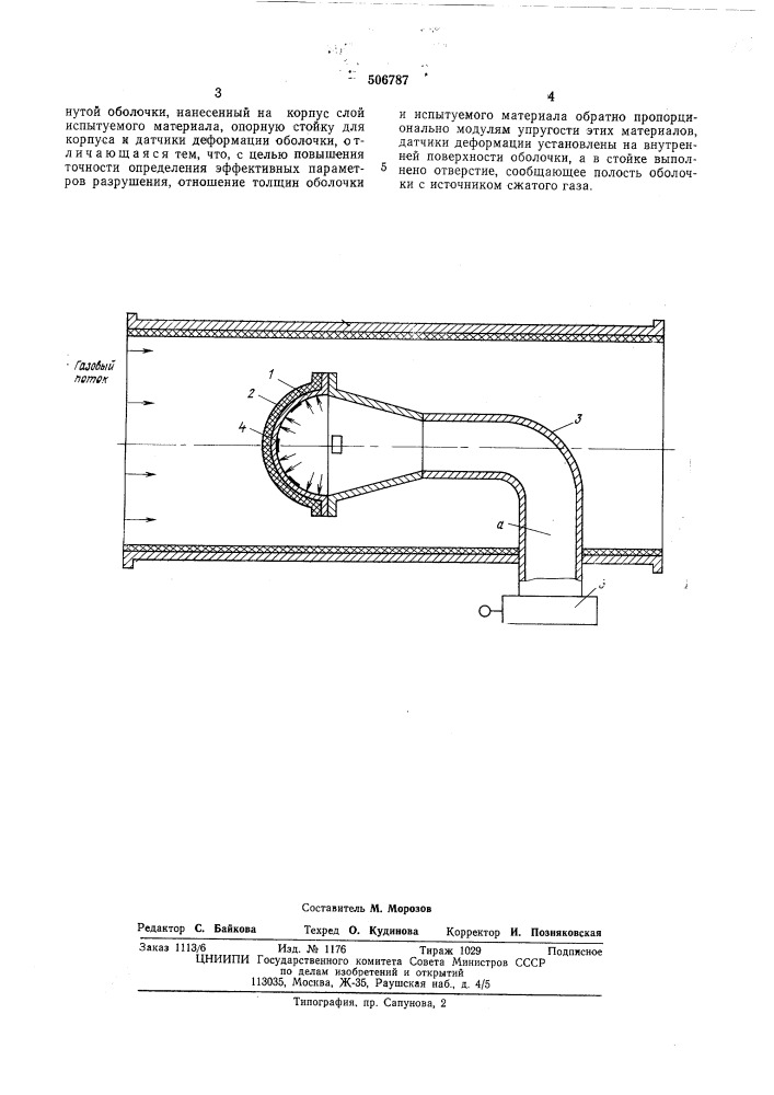 Модель для испытания абляционных характеристик (патент 506787)