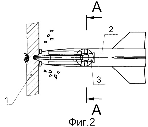 Способ пробития преграды снарядом с подкалиберным бронебойным сердечником и снаряд для его реализации (патент 2351884)
