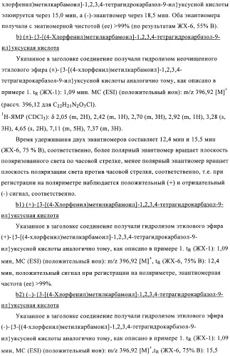 Производные 2,3,4,9-тетрагидро-1h-карбазола в качестве антагонистов рецептора crth2 (патент 2404163)