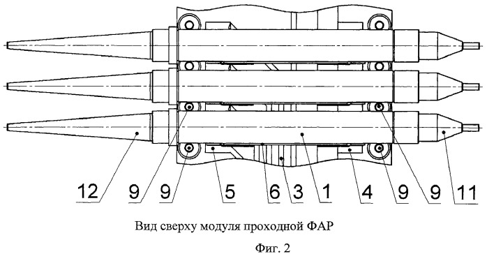 Модуль проходной фазированной антенной решетки (патент 2461930)