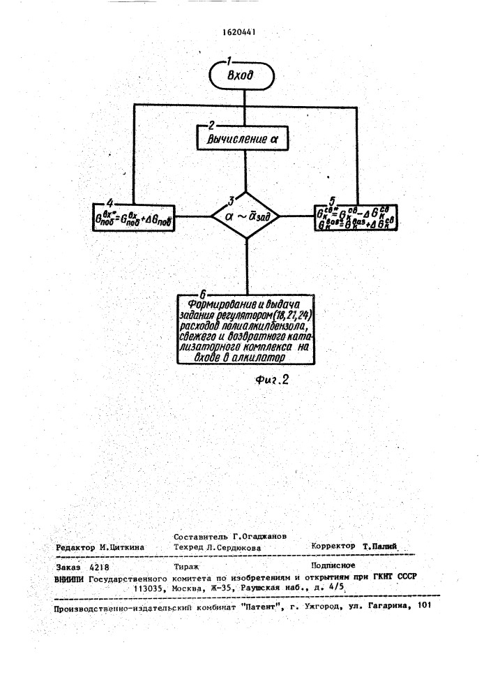 Способ автоматического регулирования процесса алкилирования бензола этиленом (патент 1620441)