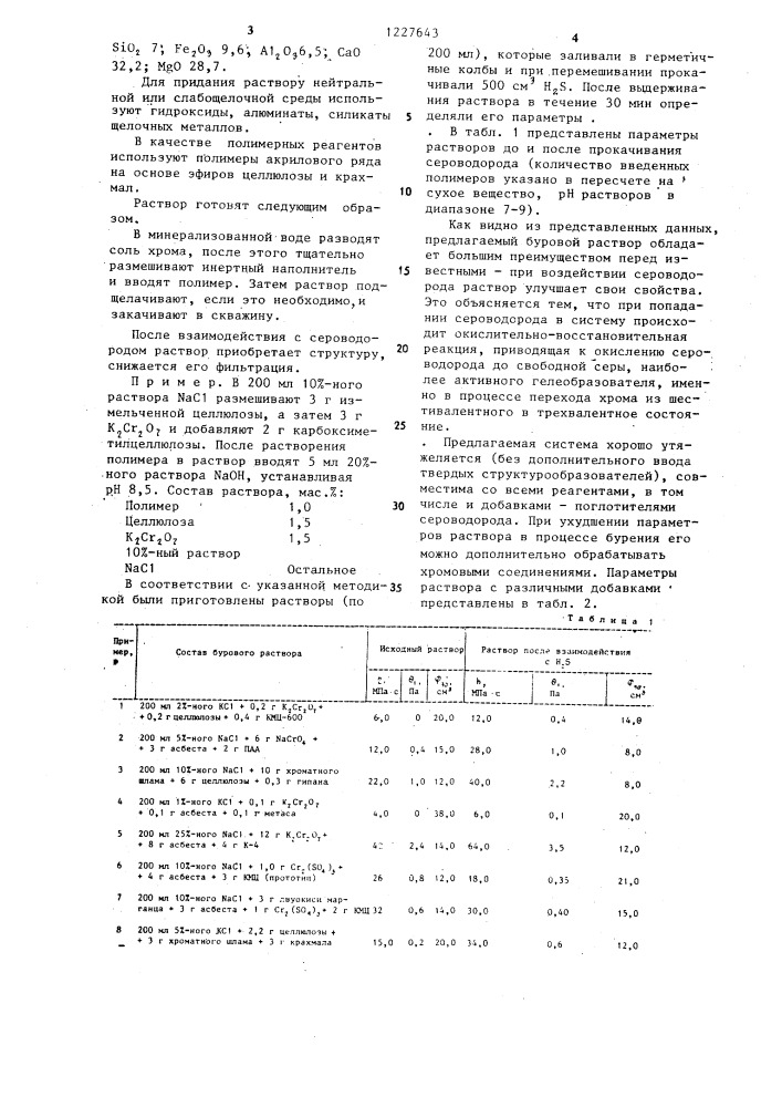 Буровой раствор (патент 1227643)