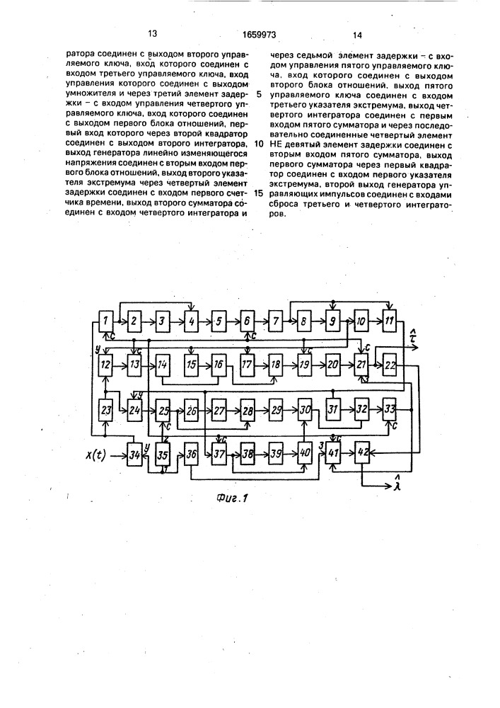 Измеритель длительности и временного положения импульса (патент 1659973)