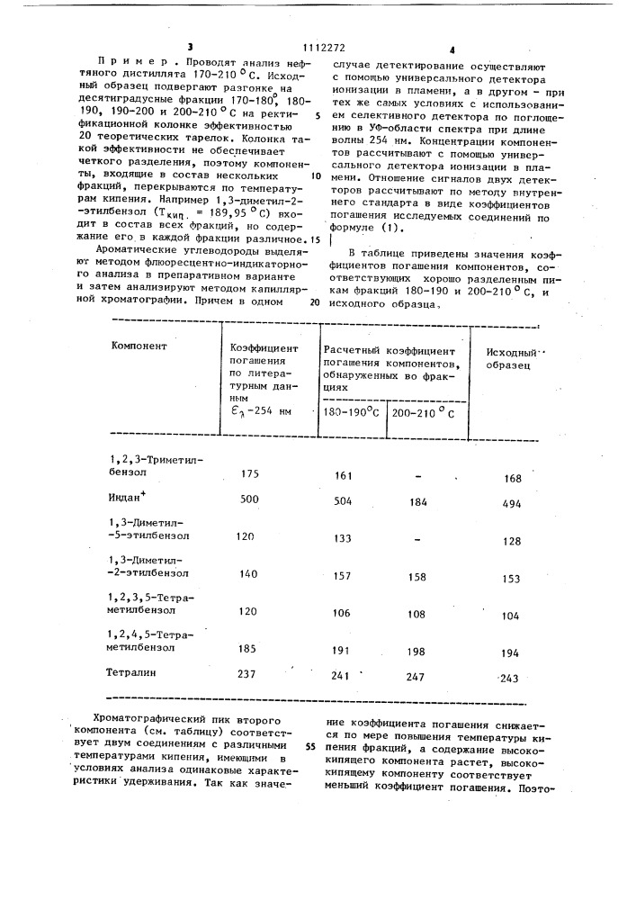 Способ анализа ароматических углеводородов (патент 1112272)