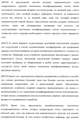 Захват эндотелиальных клеток-предшественников элюирующим лекарственные средства имплантируемым медицинским устройством (патент 2400256)