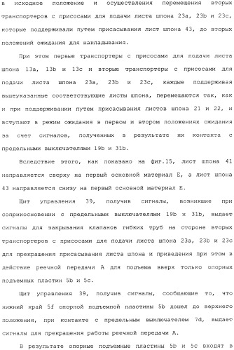 Способ накладывания листов шпона на основной листовой древесный материал (варианты) (патент 2360790)