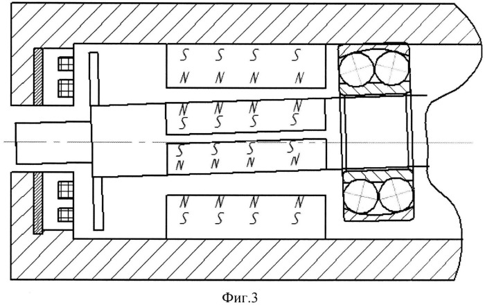 Гибридный магнитный подшипник с осевым управлением (патент 2540215)
