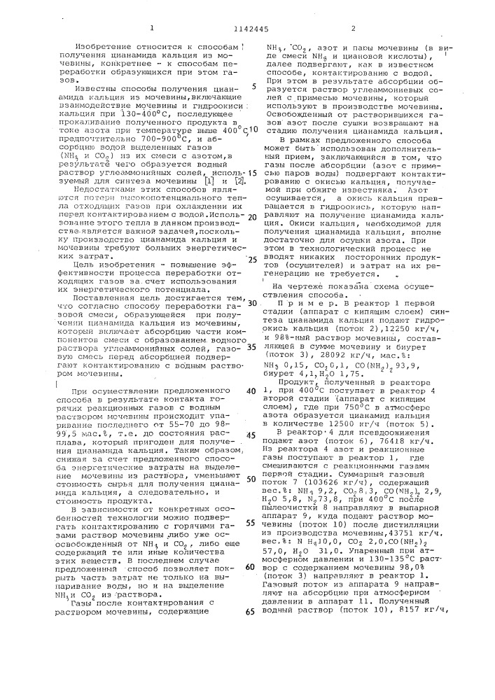 Способ переработки газовой смеси (патент 1142445)