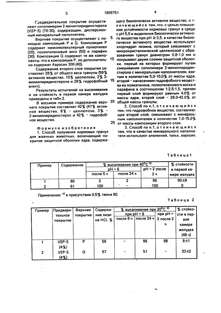 Способ получения кормовых гранул для жвачных животных (патент 1809751)