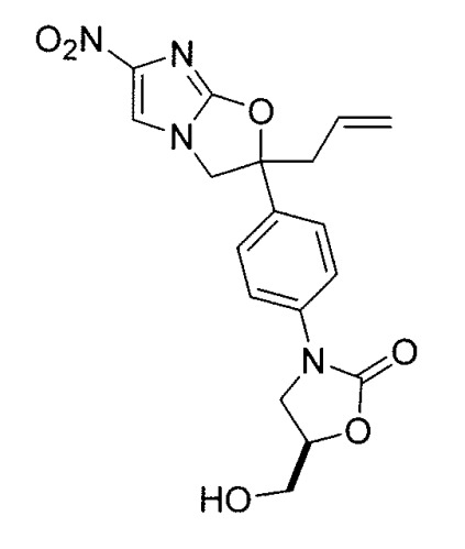 Бициклические нитроимидазолы, ковалентно соединенные с замещенными фенилоксазолидинонами (патент 2504547)