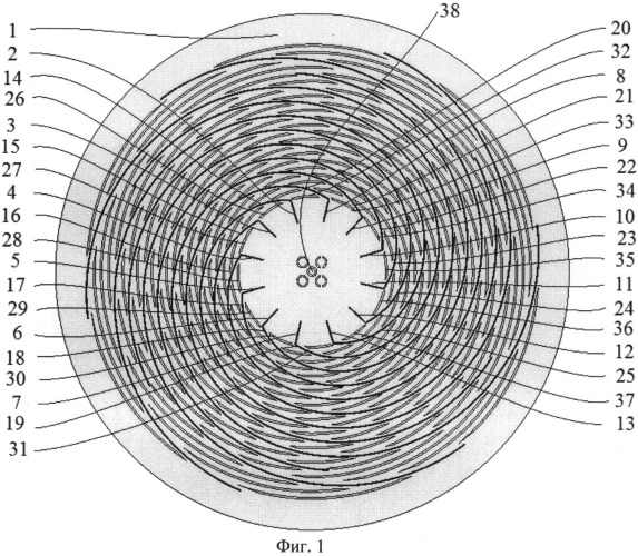 Щелевая полосковая антенна вытекающей волны с круговой поляризацией (патент 2504055)