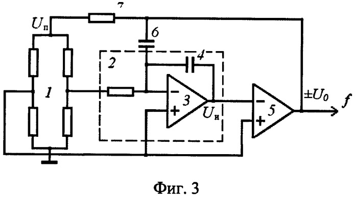 Частотный преобразователь сигнала разбаланса тензомоста с уменьшенной температурной погрешностью (патент 2395060)