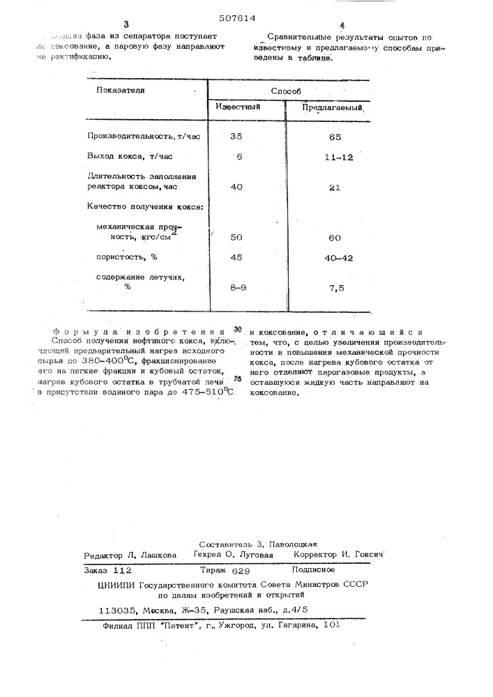 Способ получения нефтяного кокса (патент 507614)