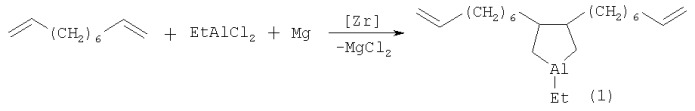 Способ получения 1-этил-3,4-ди(7-октенил)-алюминациклопентана (патент 2313531)