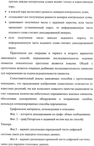 Способ передачи голосовых данных в системе цифровой радиосвязи и способ перемежения последовательности кодовых символов (варианты) (патент 2323520)