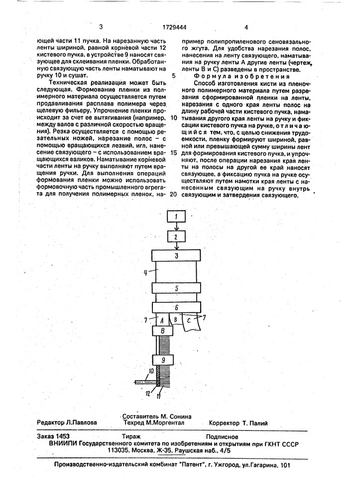 Способ изготовления кисти (патент 1729444)