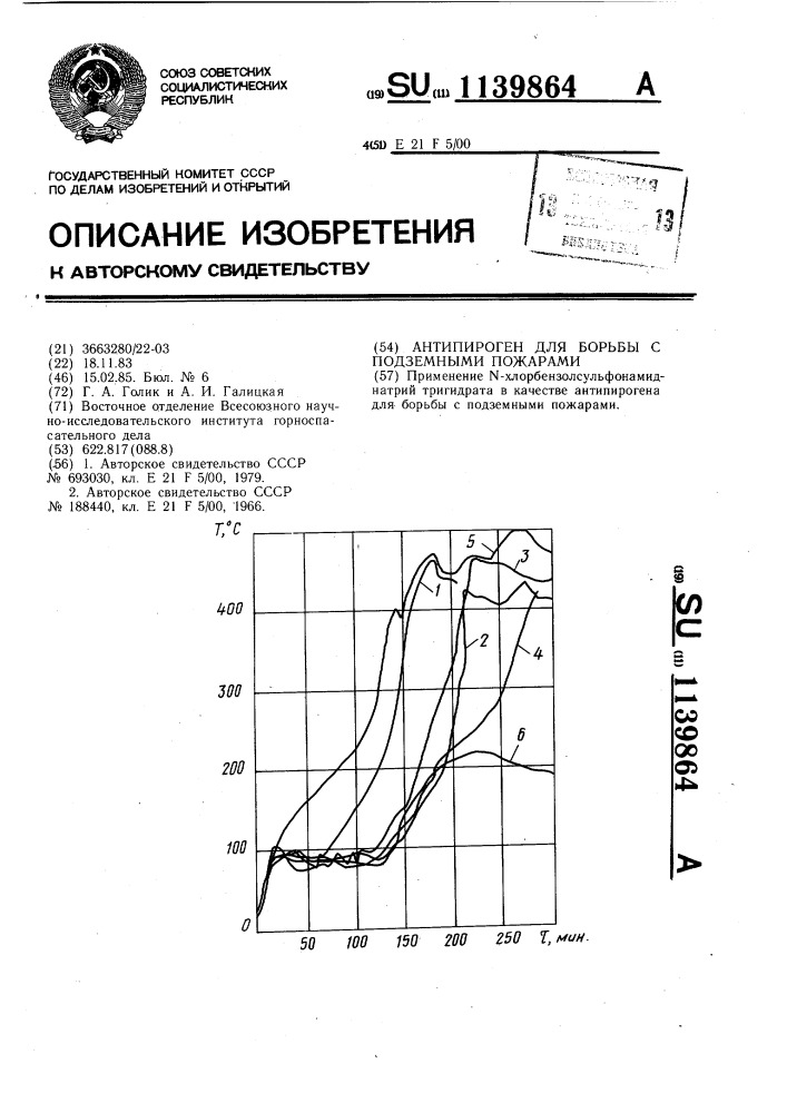 Антипироген для борьбы с подземными пожарами (патент 1139864)