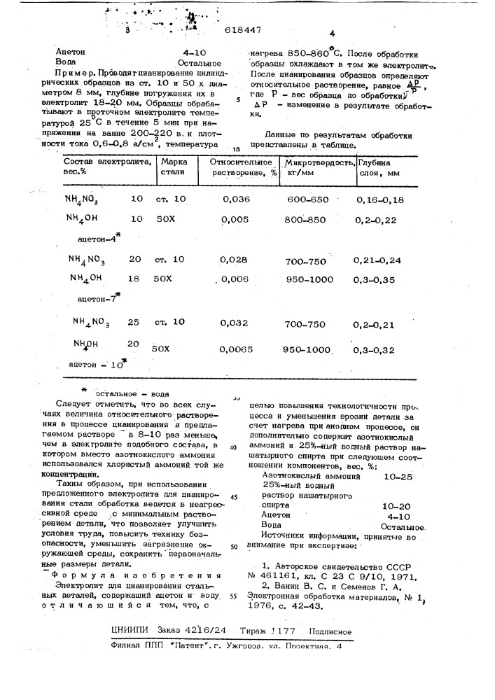 Электролит для цианирования стальных деталей (патент 618447)