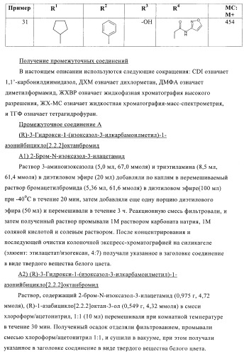 Производные хинуклидина и их применение в качестве антагонистов мускариновых рецепторов м3 (патент 2399620)