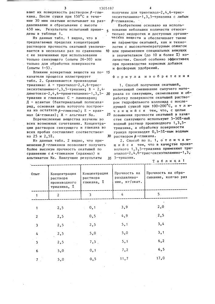 Способ получения окатышей (патент 1305187)