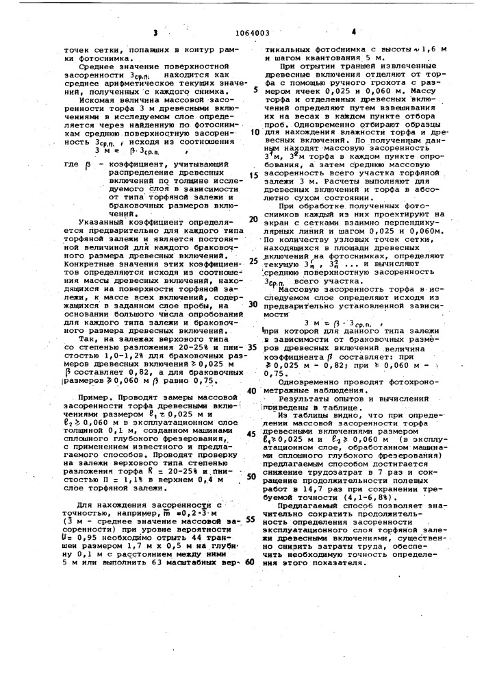 Способ определения засоренности торфа древесными включениями (патент 1064003)