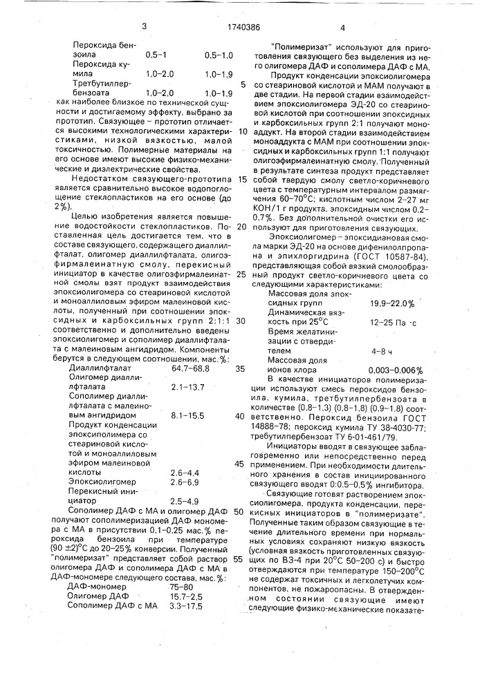 Связующее для стеклопластиков (патент 1740386)