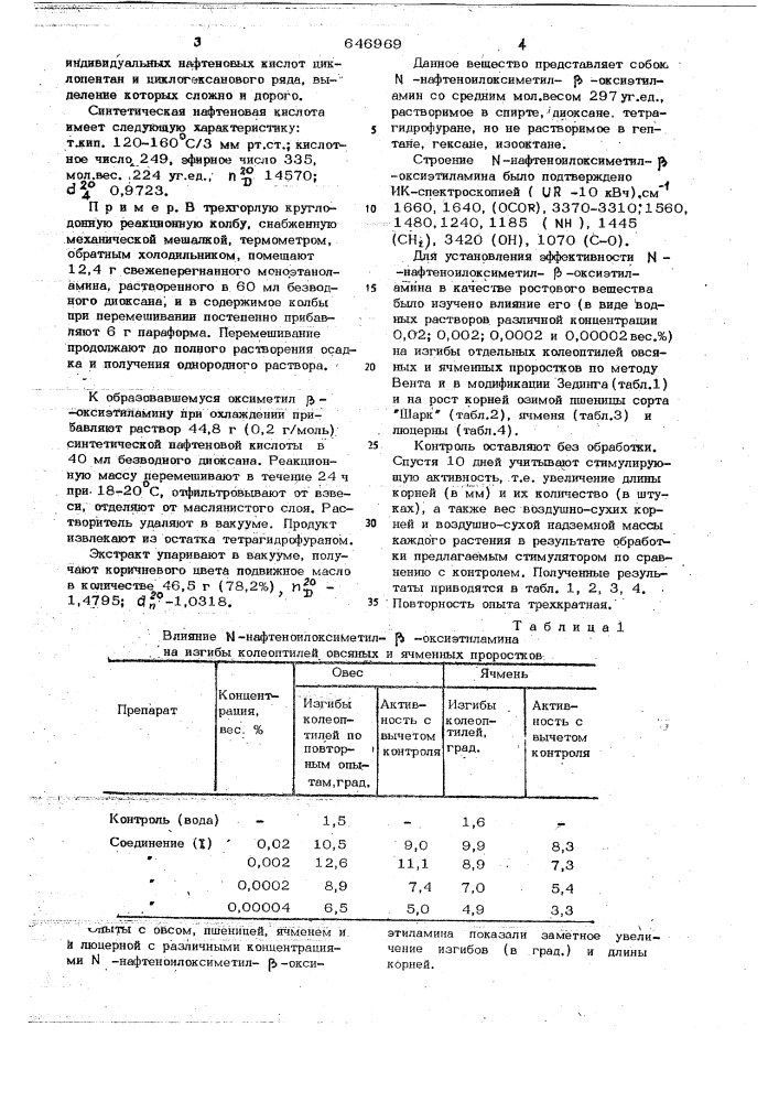 Регулятор роста растений (патент 646969)