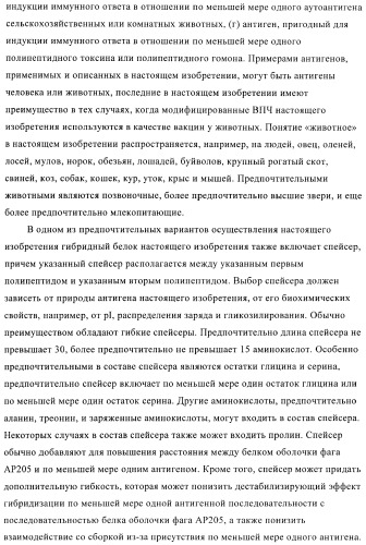 Вирусоподобные частицы, включающие гибридный белок белка оболочки бактериофага ар205 и антигенного полипептида (патент 2409667)