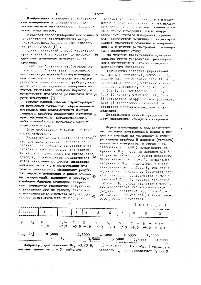 Способ измерения постоянного напряжения (патент 1153299)