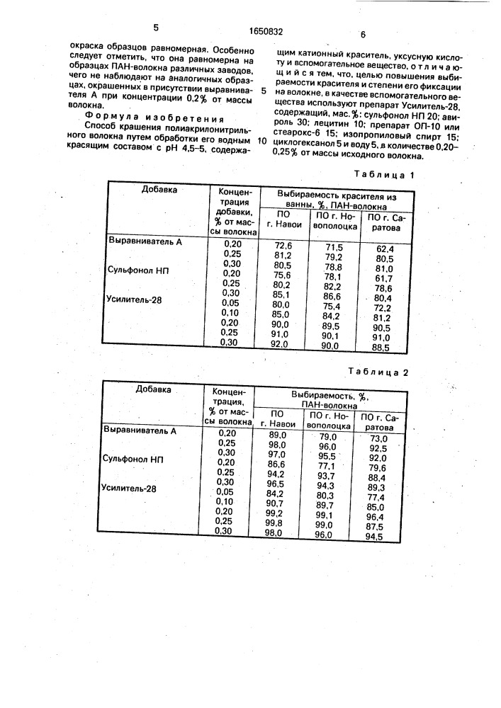 Способ крашения полиакрилонитрильного волокна (патент 1650832)