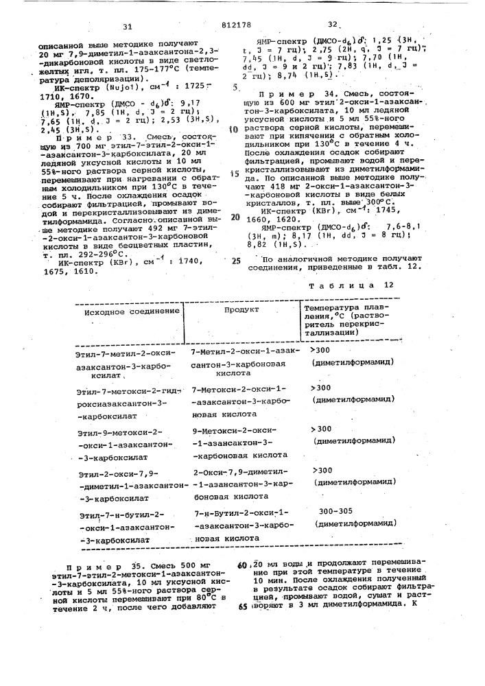 Способ получения производных 1- азаксантон-3-карбоновой кислотыили их солей c алифатическими ами-нами (патент 812178)