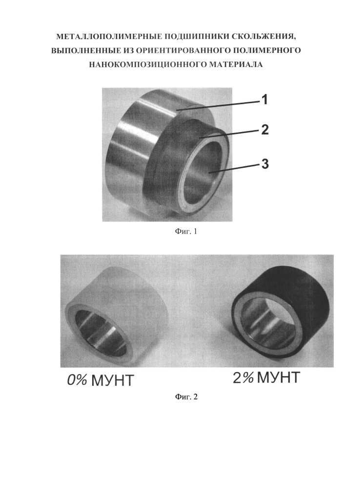 Металлополимерные подшипники скольжения, выполненные из ориентированного полимерного нанокомпозиционного материала (патент 2646205)