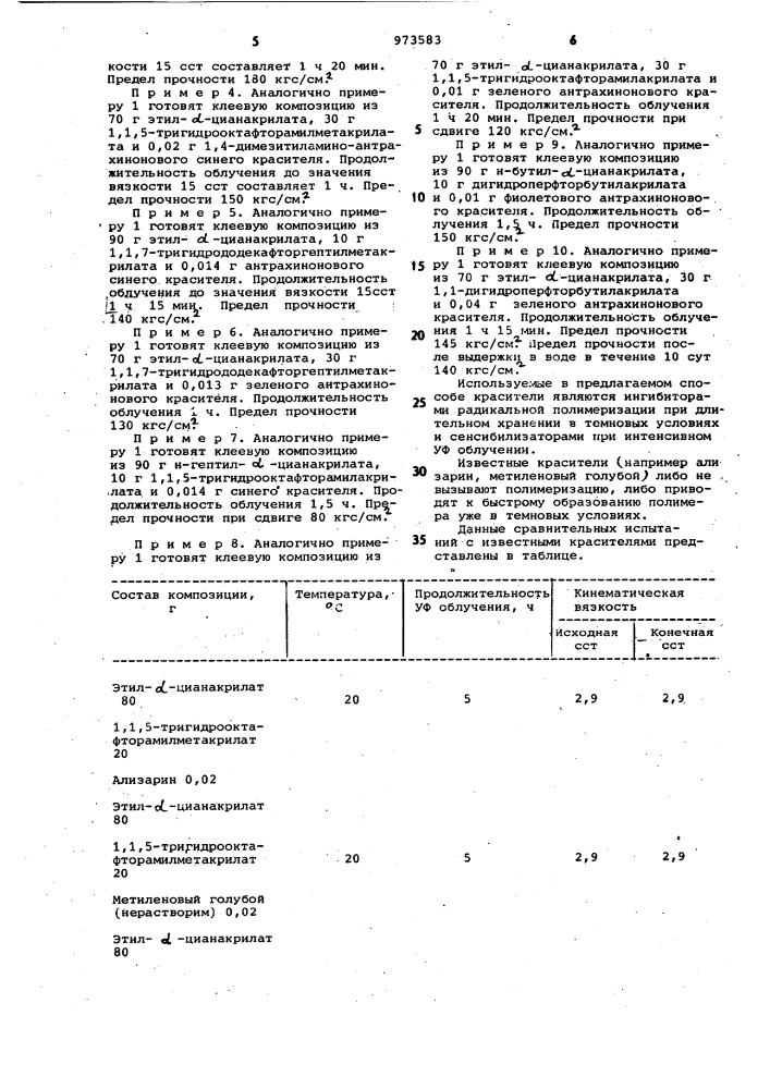 Способ получения клеевой композиции (патент 973583)