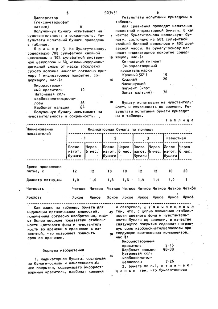 Индикаторная бумага (патент 903434)