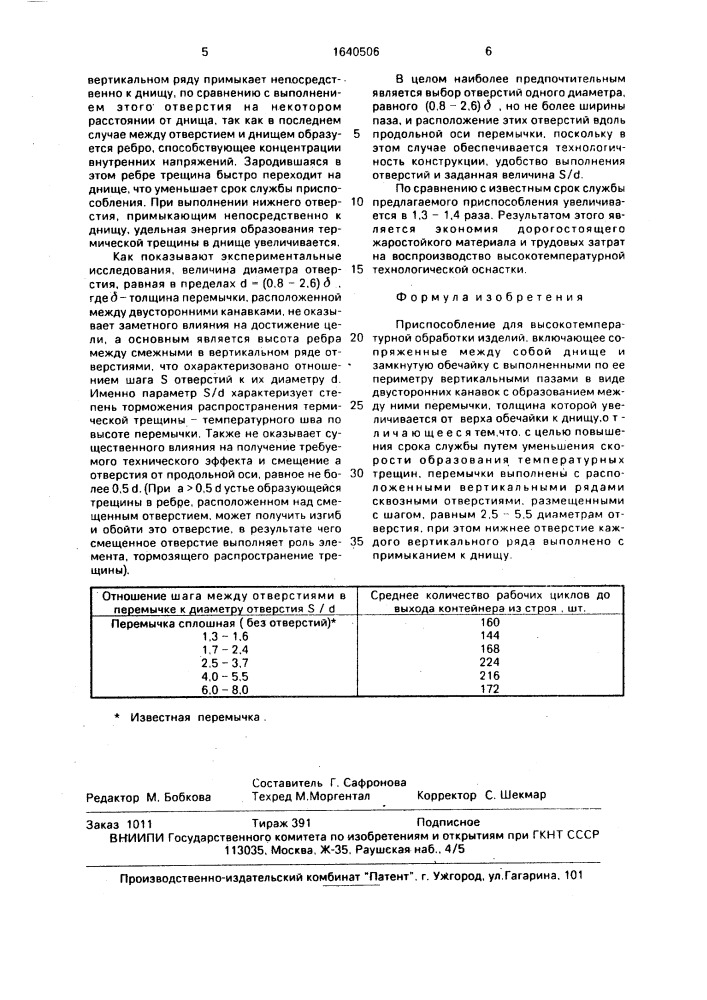 Приспособление для высокотемпературной обработки изделий (патент 1640506)