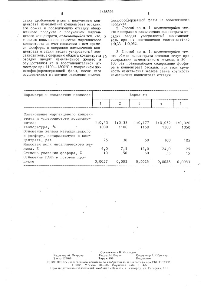 Способ обогащения марганцевых руд (патент 1468596)