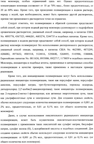 Водопоглощающая композиция на основе смол, способ ее изготовления (варианты), поглотитель и поглощающее изделие на ее основе (патент 2333229)