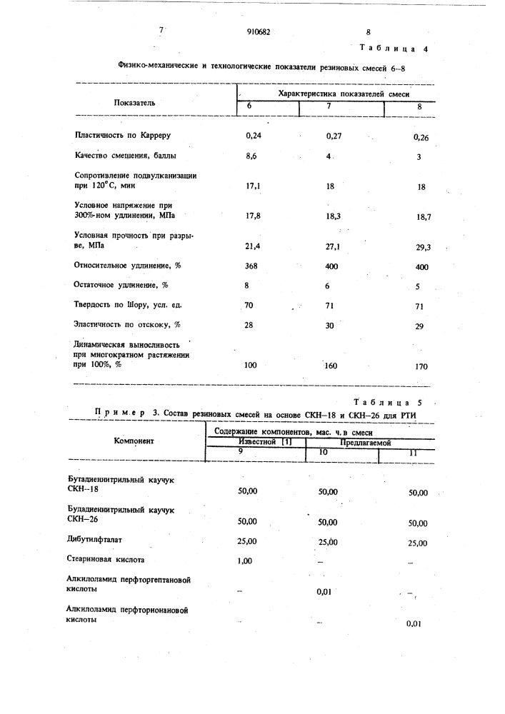 Резиновая смесь на основе карбоцепного каучука (патент 910682)