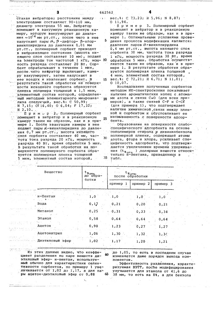 Способ модификации пористых полимерных сорбентов (патент 662562)