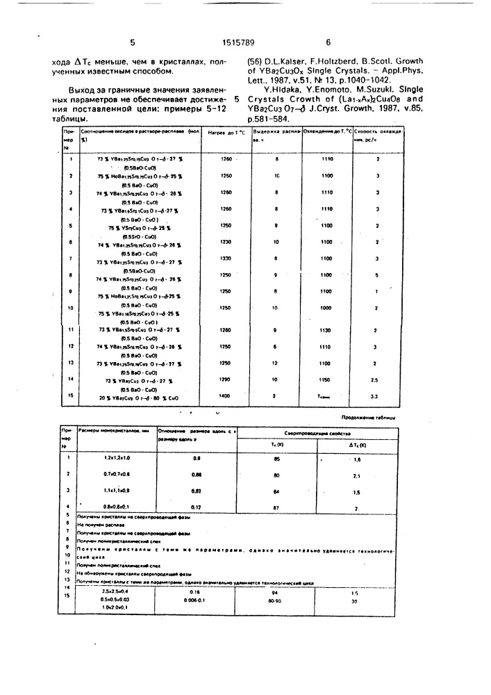 Способ выращивания высокотемпературных сверхпроводящих монокристаллов на основе @ (патент 1515789)