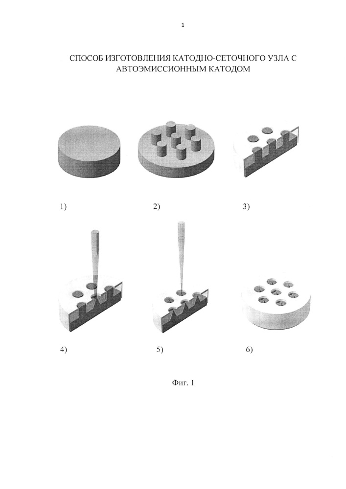 Способ изготовления катодно-сеточного узла с автоэмиссионным катодом (патент 2656879)