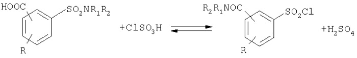 Способ получения арилхлорсульфонилбензамидов из бензойных кислот (патент 2298548)