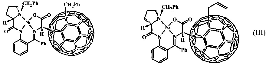 Способ получения энантиомерно чистых (s)-аминокислот на основе комплекса [(s)-bpb-gly]ni(ii), напрямую связанных с фуллереновым ядром через α-углеродный атом, в форме хиральных (f,ta) и (f,tc) 1,4-аддуктов [60]фуллерена (патент 2614247)