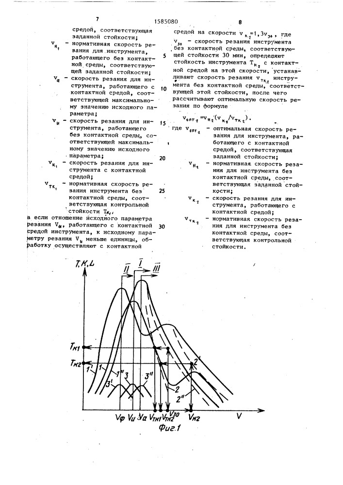 Способ определения оптимальной скорости резания (патент 1585080)